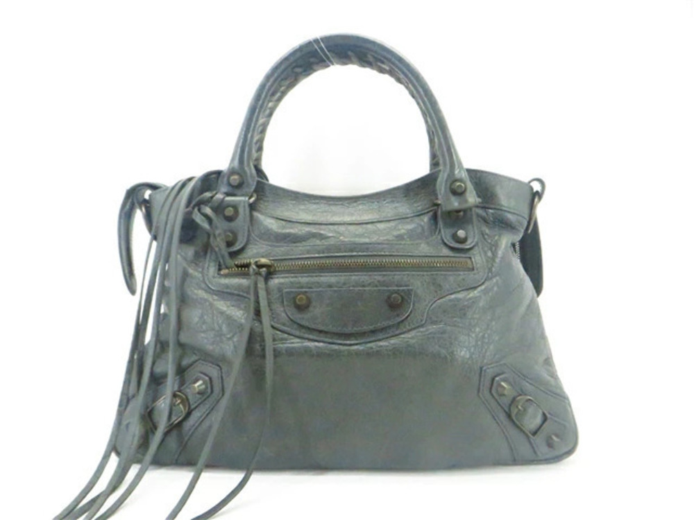 Balenciaga Bag Shoulder Town Calfskin Gray